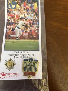 Paul Molitor Jersey Retirement Night Commemorative Pin Give Away- New In Bag - Picture 1 of 1