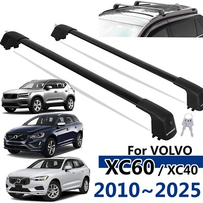 For VOLVO XC60 2018-25 XC40 Anti Theft Cross Bar Roof Rack Cargo Carrier V90 V60 - Изображение 1 из 4
