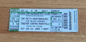 Boleto de concierto Tom Petty Heartbreakers Black Crowes 18/06 2005 Mansfield MA - Imagen 1 de 2