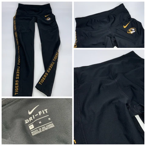 Mizzou Tigers Nike Leggings M Women Black Poly Spandex LNWOT YGI G2-131 Cover