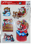 Santa Claus Window Christmas Decoration Clings 5 Designs Christmas Decoration