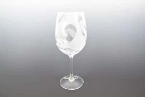 ARC Frankreich Künstler signierter klarer Kristall 9" gestielter geätzter Wein- oder Wasserkelch - Bild 1 von 11