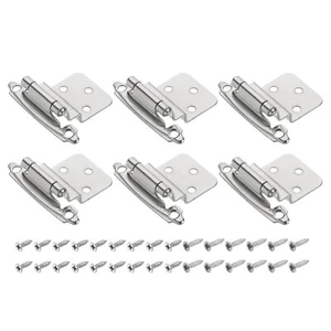 3/8" Cabinet Kitchen Inset Hinges, 6Pcs with Screws, Silver - Picture 1 of 7