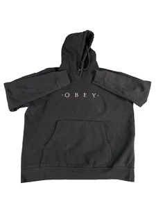 Obey Worldwide Streetwear Nouvelle II Black Hoodie Mens Large Embroidered #5068 - Picture 1 of 10