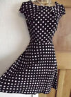 Gorgeous ❤️ Wallis Polka Dot Dress Size 16 Black Mocha Holly Willoughby