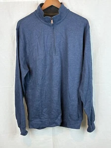 Orvis Sweater Mens Medium Blue 1/4 Zip Pullover Sweatshirt Pima Cotton Outdoors - Picture 1 of 5