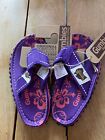 Gumbies Islander Girls Boys Flip Flops Size Uk 10 Purple Hibiscus A1