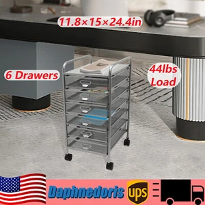 6 Layers Offices Rolling File Cabinet Kitchen Utilities Cart Storage Organizer - Picture 1 of 16