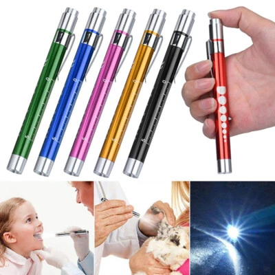 Medical Portable LED Pen Light Flashlight Work Lights With Pupil Gauge Measuring - Image 1 of 4