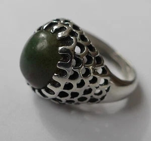 Ring Heliotrop Cabochon Silber Vintage um 1970 ring silver - Bild 1 von 5