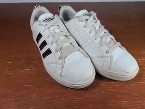 Adidas VS Advantage Sneakers Shoes Womens Size 6 White Black Stripes - Picture 1 of 10