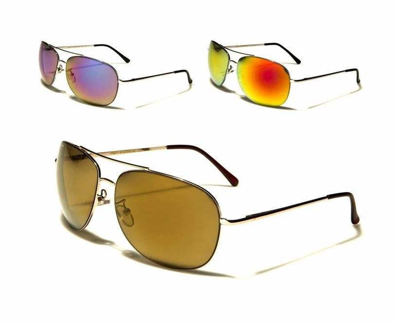 Gafas de sol de la Fuerza Aérea estilo aviador lentes espejadas marcos de metal deportivas hombres mujeres. Foto 1 de 1