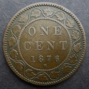 CENTAVO GRANDE CANADÁ VICTORIANO 1876 H ¡BONITA MONEDA! CAN. ENVÍO PEINE $1,99. ENVÍO - Imagen 1 de 2