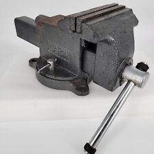 LARIN 5" Jaws Gray Bench Vise With Swivel And Anvil Workbench Shop