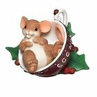 Charming Tails Christmas 3" Mouse in Eggnog Cup "Joys of Season" #132107