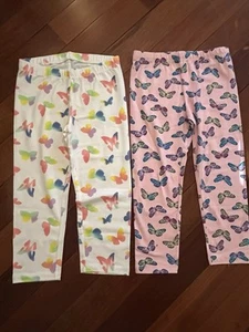 Kids Butterfly Capri Leggings Size 7/8 - Picture 1 of 4