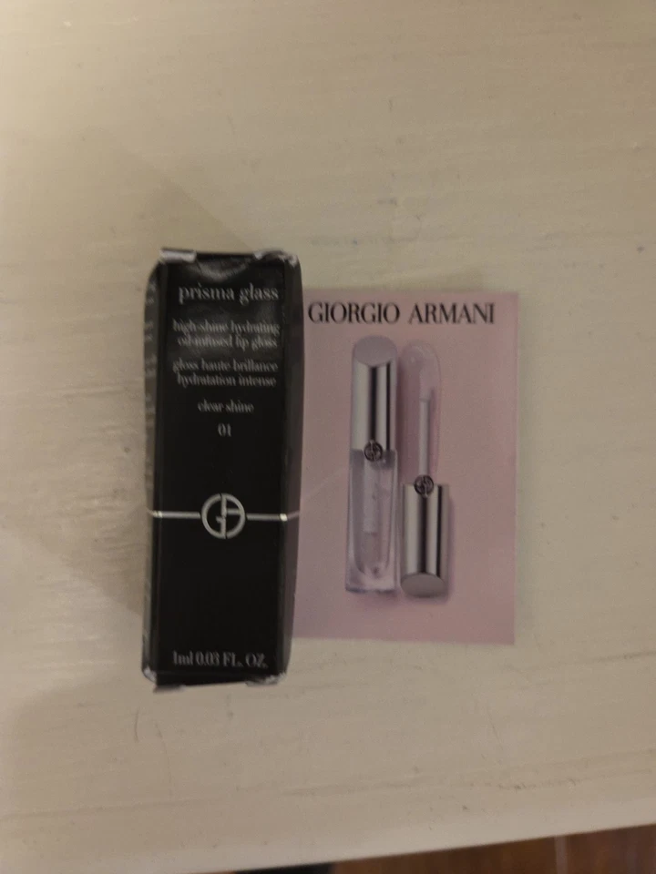 Giorgio Armani Prisma Glass Lip Gloss In 01 Clear Shine 1ml Travel Size NIB - Image 1 of 1