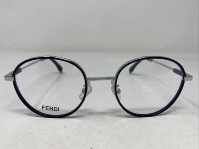 Marco de gafas de borde completo azul/plateado FENDI Italy FE50052U 016 51-19-145 GU89 Foto 1 de 4