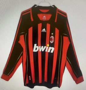 Italy Club A.C. Milan Home Jersey Long Sleeve Adidas Soccer Jersey Men Adult New - Picture 1 of 2