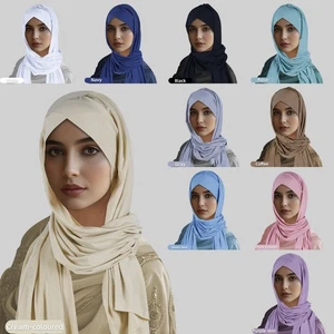 Muslim Women Hijab Wrap Long Scarf Turban Head Cover Shawls Islamic Headscarf - Picture 1 of 22