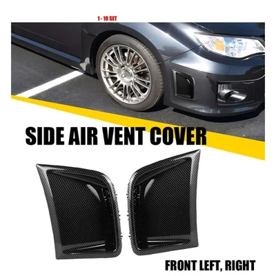 Cubierta de guardabarros de ventilación de aire de ala lateral de fibra de carbono 2-20 piezas para 08-14 Subaru Impreza WRX Foto 1 de 4