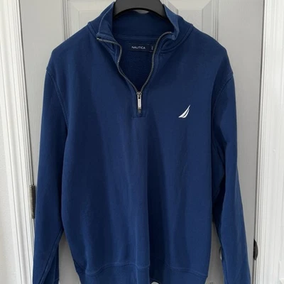 Sudadera pulóver grande azul con cremallera 1/4 Nautica para hombre Foto 1 de 4