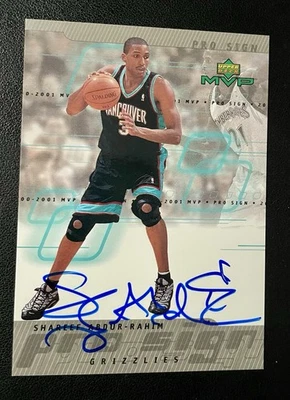 Shared Andre-Rahim 2000-01 Upper Deck MVP - Prosign Shareef Abdur-Rahim #SA (AU - Imagem 1 de 2