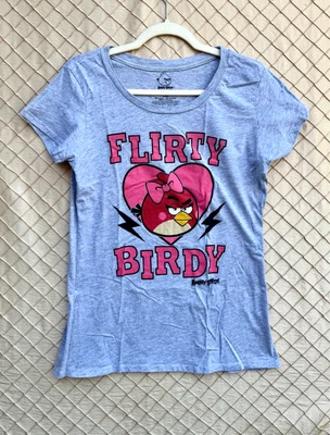 Angry Birds "Flirty Bird" Women's Size 2XL Gray Round Neck T-shirt - Image 1 of 2