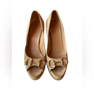 Zapato Gucci Horse-Bit Peep-toe Tacón Talla:9 B Foto 1 de 4