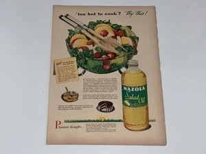 Vintage Mazola Salad Oil & Seagram's Golden '49ers Gin 1949 Magazine Ad - Bild 1 von 4
