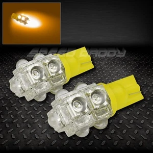 PAIR T10 W5W 194 AMBER INTERIOR DOME/MAP WEDGE LIGHT BULB w/9 X SUPER FLUX LED - Picture 1 of 1