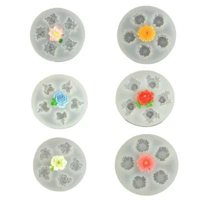 Flexible Flower Shaped Silicone Mold For Resin Art Chocolate Baking Easy - Image 1 of 4