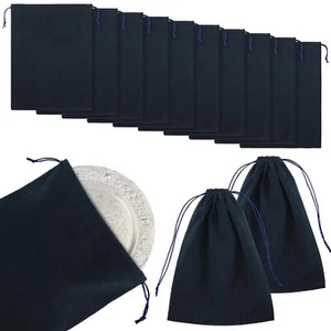 10 Pcs Silver Storage Bags Anti Tarnish Cloth Pouches for Jewelry Silverware - Picture 1 of 6