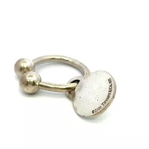 Tiffany & Co Sterling Silver Horseshoe Key Chain Key Ring Round Tag Screw Ball - Picture 1 of 3