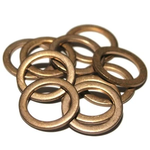 VW AUDI 10 Copper Sump Washers OE: 1 005 306 05073946AA 15193-4A0A5 SW2x10 - Picture 1 of 3