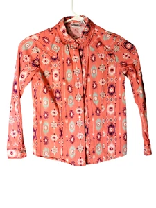 Cruel Girl Western Cowgirl Shirt Girls 8 Long Sleeve Printed Aztec Pearl Snap - Picture 1 of 12