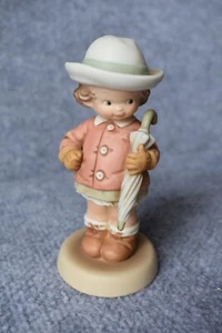 Enesco Memories of Yesterday WAITING FOR THE SUNSHINE S0102 Girl & Umbrella 1992 - Picture 1 of 7