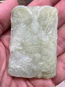 chinee antique jade plaque.  Qing thru Ming. 2 3/8 inches - Picture 1 of 5