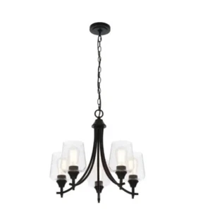 Hampton Bay Pavlen 5-Light 23 in. Rustic Bronze Hanging Candlestick Chandelier - Picture 1 of 4