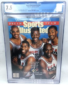 CGC Sports Illustrated Feb 18 '91 Dream Team Barkley Ewing Jordan Magic Malone - Picture 1 of 3
