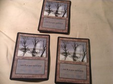 Snow-covered Swamp X 3 Magic The Gathering Card Rare & Original