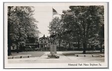 RPPC Memorial Park NEW BRIGHTON PA Beaver County Real Photo Postcard