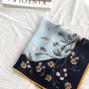 100% Silk 20" /53cm small Square Flower Scarf Women neckerchief Wrap floral - Picture 1 of 57