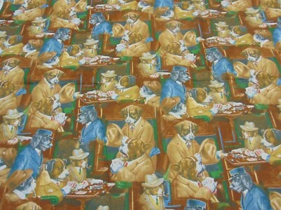 Tarjetas de póquer Cranston de tela de algodón marrón y Bigelow con estampado de 1 yarda x 44" Foto 1 de 4