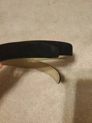 Cinto de couro preto feminino bronzeador tamanho grande  - Imagem 1 de 4