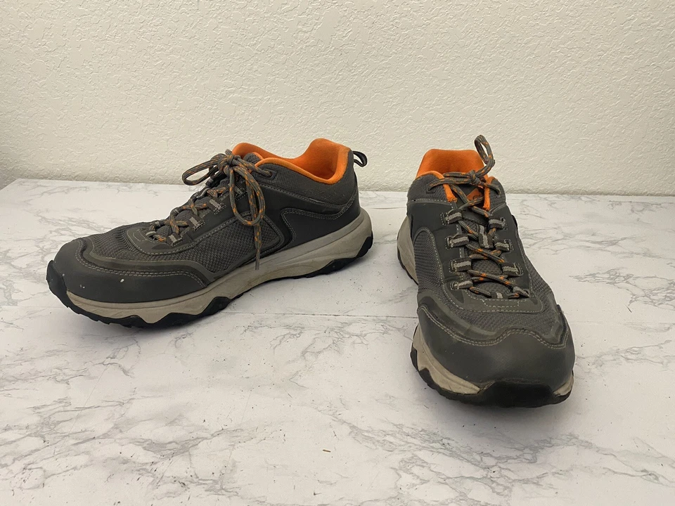 Ozark Trail Men’s Low Cut Hikers Shoes 9.5 Gray Orange Outdoor Leather Upper R1 - Image 1 of 4