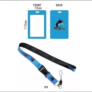 Miami Marlins MLB Lanyard Keychain AND ID Tag Badge Holder Fan Gift - Picture 1 of 1