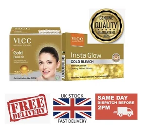 Combo 60g GOLD Facial Kit and 30g Insta Glow Gold Bleach VLCC - Picture 1 of 7