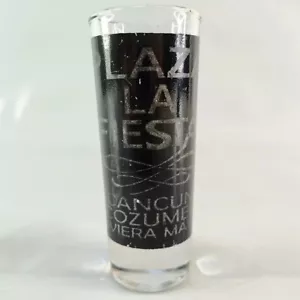 4" Tall Shot Glass Plaza La Fiesta Cancun Cozumel Riviera Maya Mexico Souvenir - Bild 1 von 9
