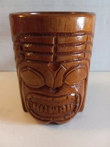 Taza Tiki God vintage de madera tallada de Hawaii 5" - Imagen 1 de 6